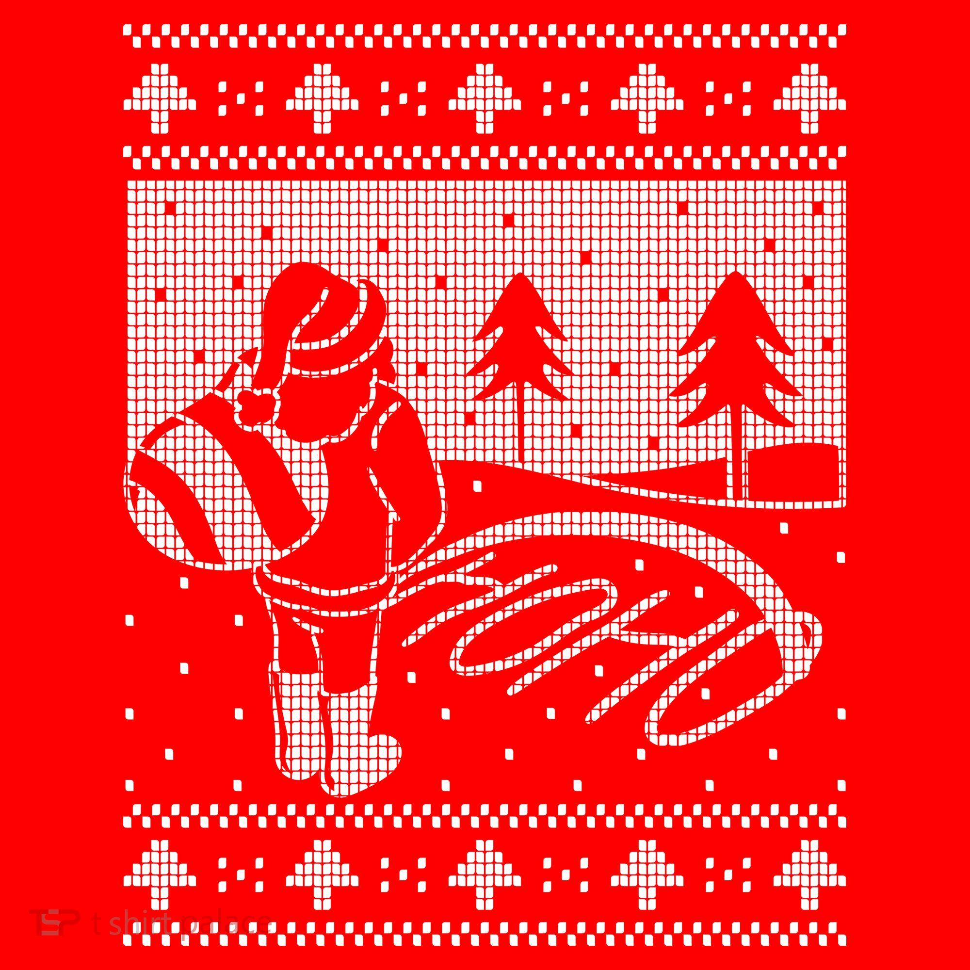 Santa Claus Funny Taking A Leak Ho Ho Ho Tree Snow Ugly Christmas Women's T-Shirt