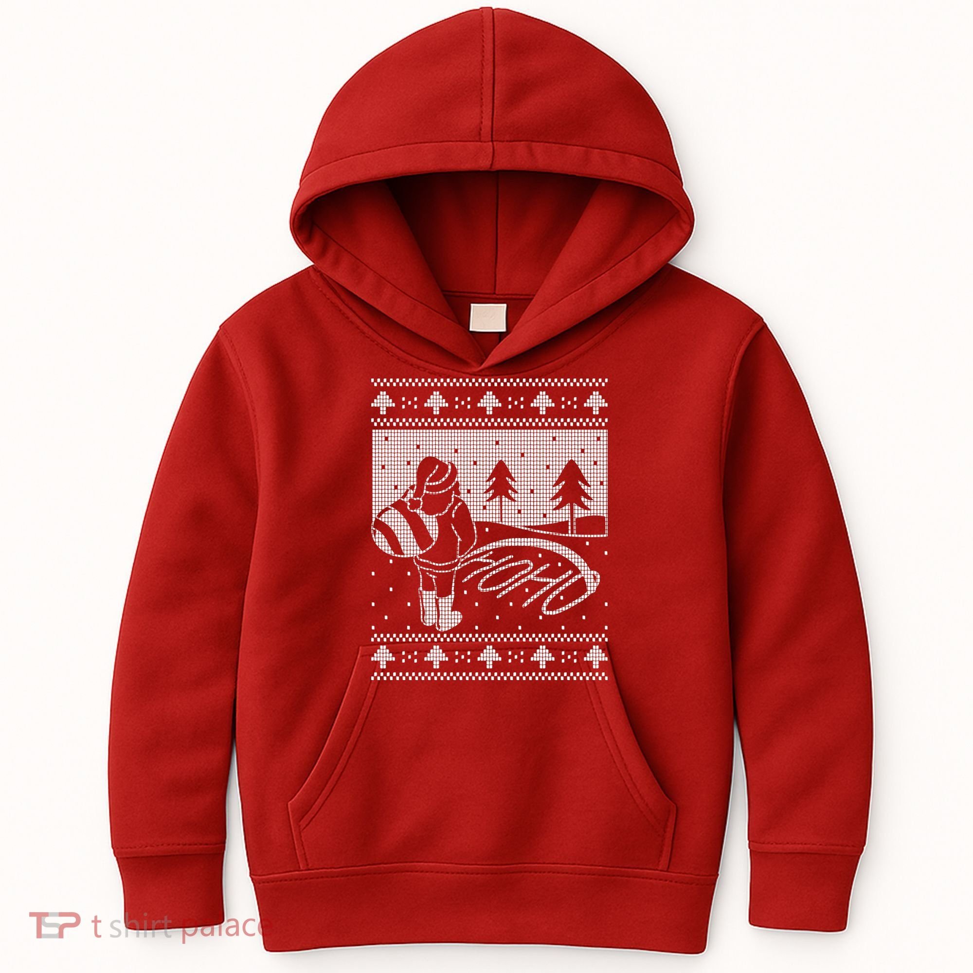 Santa Claus Funny Taking A Leak Ho Ho Ho Tree Snow Ugly Christmas Kids Hoodie
