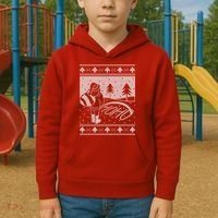Santa Claus Funny Taking A Leak Ho Ho Ho Tree Snow Ugly Christmas Kids Hoodie thumb 2