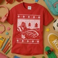 Santa Claus Funny Taking A Leak Ho Ho Ho Tree Snow Ugly Christmas Kids T-Shirt thumb 3