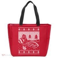 Santa Claus Funny Taking A Leak Ho Ho Ho Tree Snow Ugly Christmas Tote Bag thumb 0