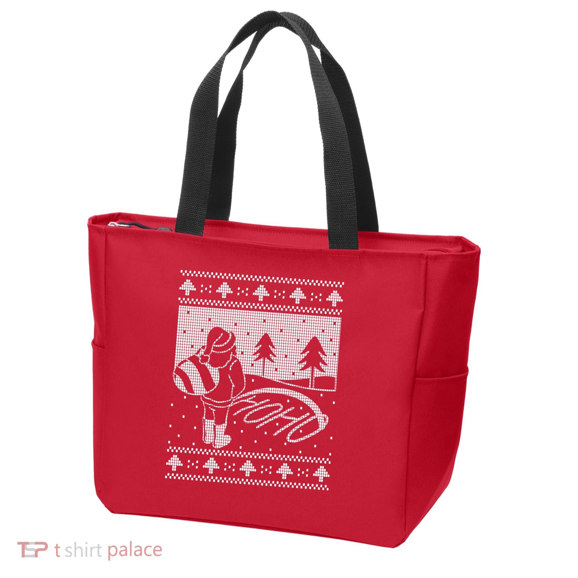 Santa Claus Funny Taking A Leak Ho Ho Ho Tree Snow Ugly Christmas Tote Bag