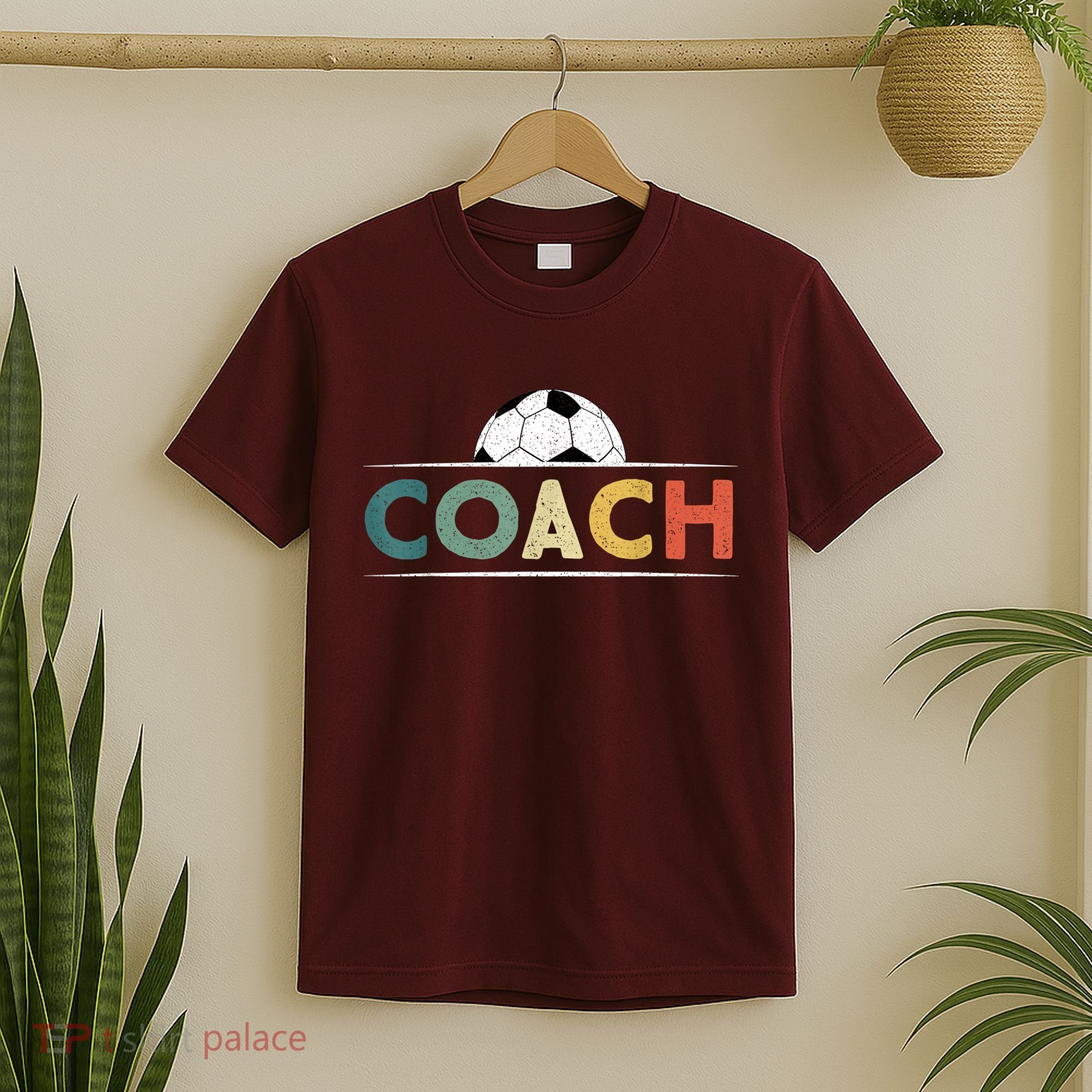 Soccer Coach Funny Retro Vintage Soccer Ball Coaching T-Shirt