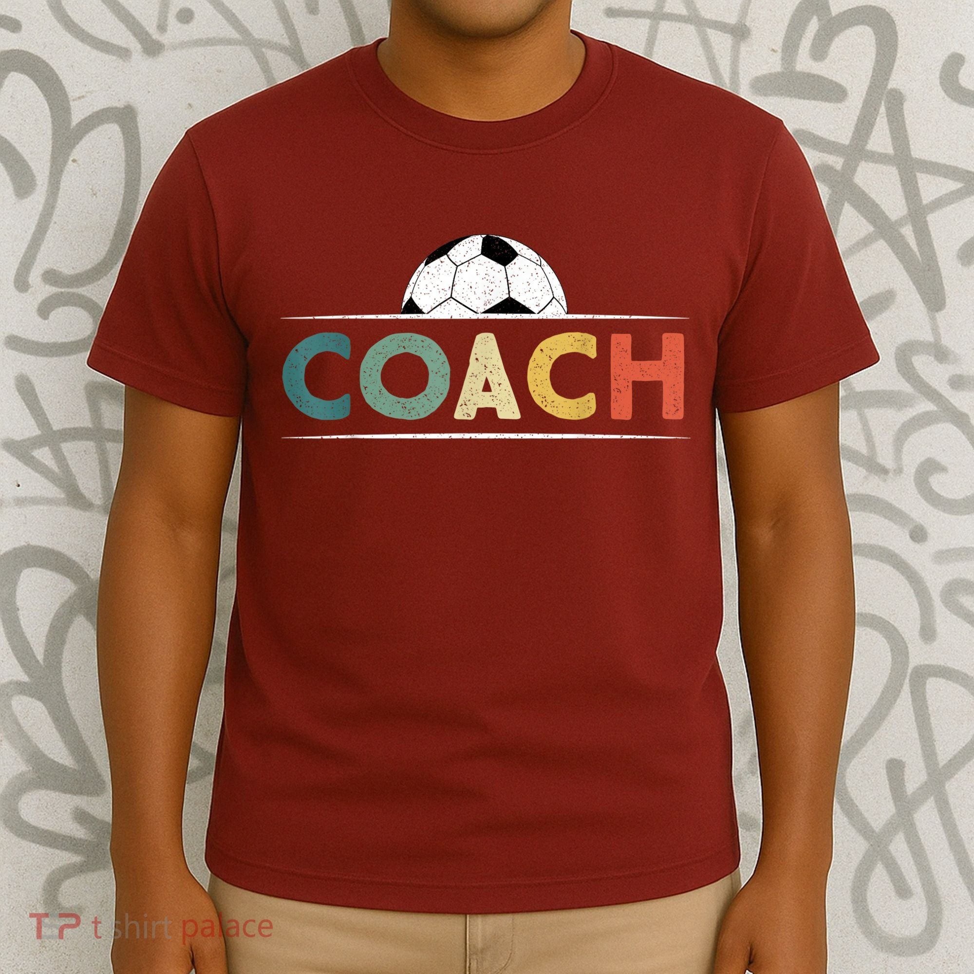 Soccer Coach Funny Retro Vintage Soccer Ball Coaching T-Shirt