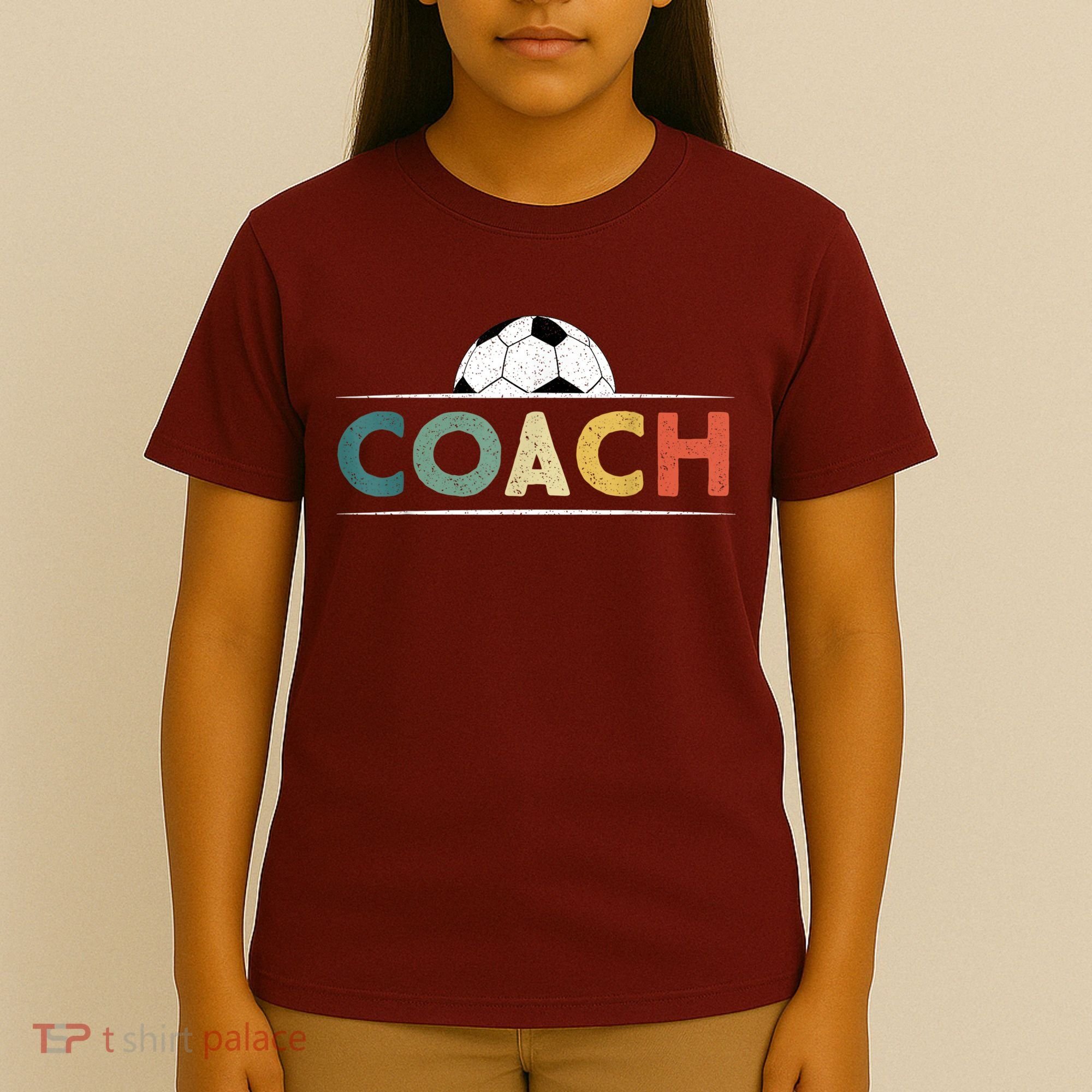 Soccer Coach Funny Retro Vintage Soccer Ball Coaching T-Shirt