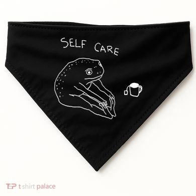 Self Care | Frog Drinking Tea | Yoga USA-Made Doggie Bandana