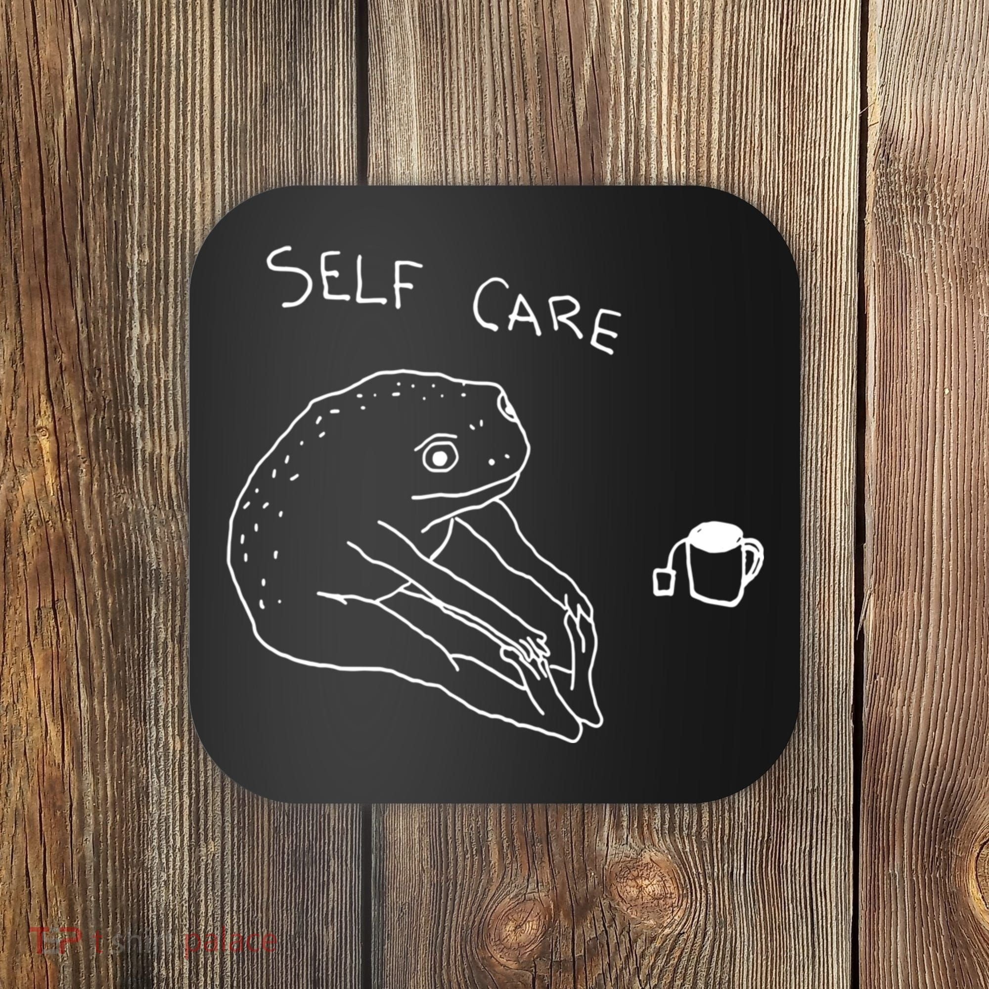 Self Care | Frog Drinking Tea | Yoga Coaster