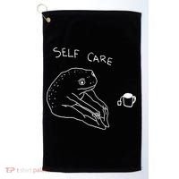 Self Care | Frog Drinking Tea | Yoga Golf Towel thumb 0