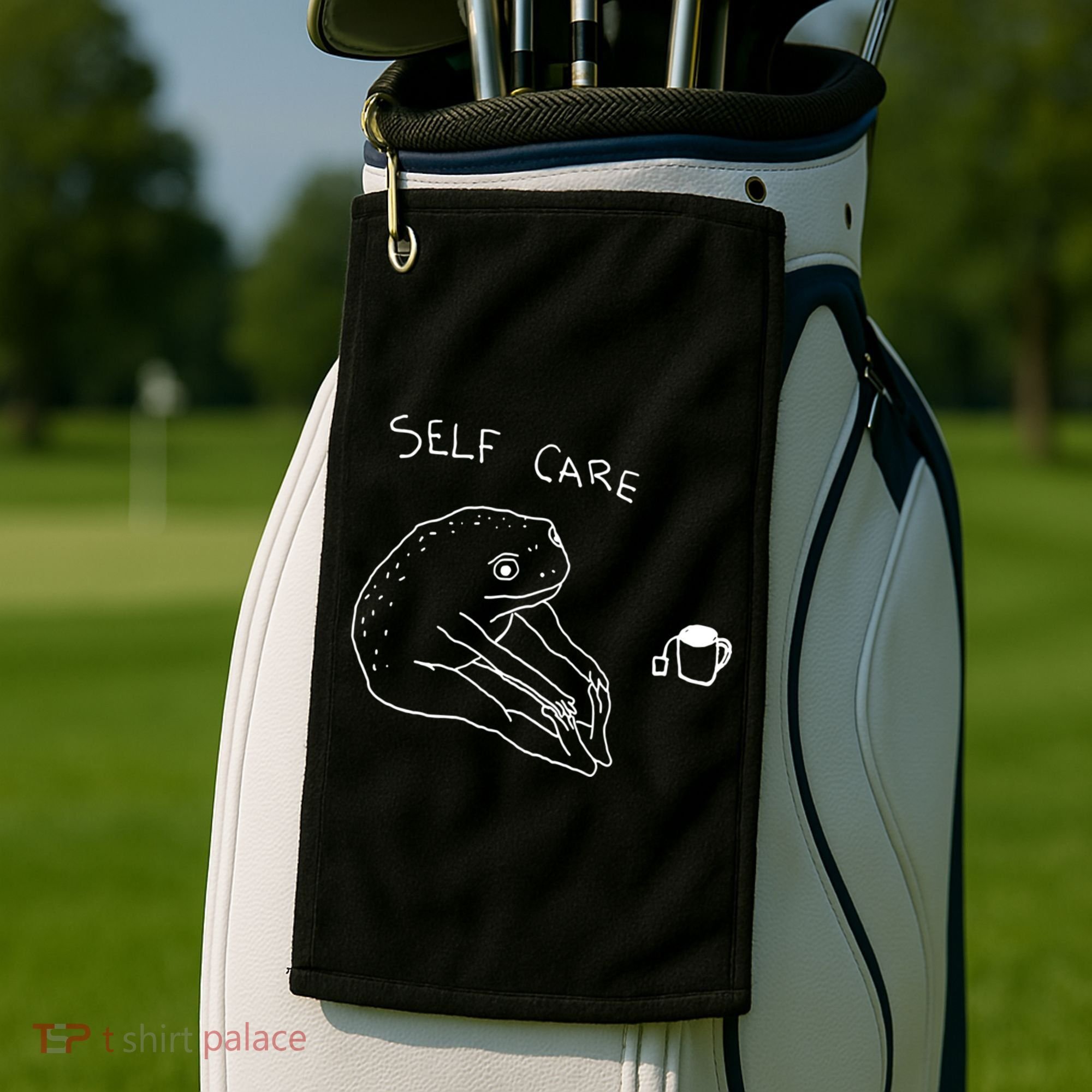 Self Care | Frog Drinking Tea | Yoga Golf Towel