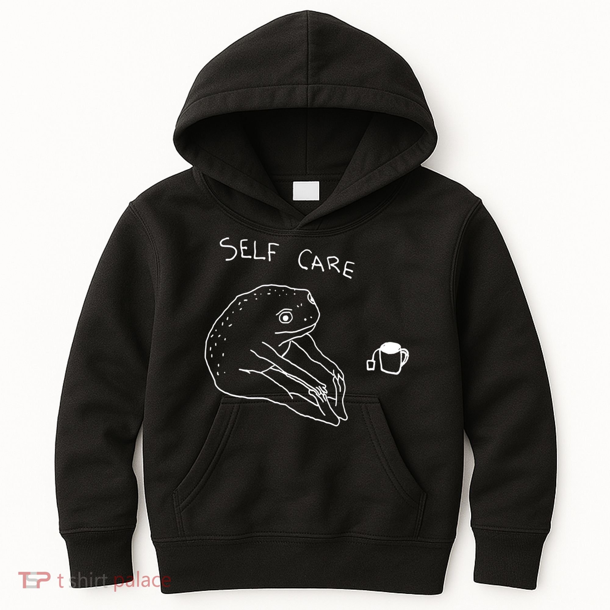Self Care | Frog Drinking Tea | Yoga Kids Hoodie
