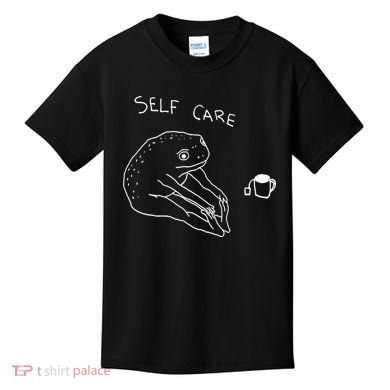 Self Care | Frog Drinking Tea | Yoga Kids T-Shirt