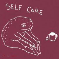 Self Care | Frog Drinking Tea | Yoga 16oz Travel Tumbler thumb 2