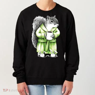 Squirrel Coffee Funny Coffee Drinking Squirrel Women's Sweatshirt