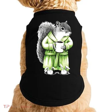 Squirrel Coffee Funny Coffee Drinking Squirrel Doggie Tank