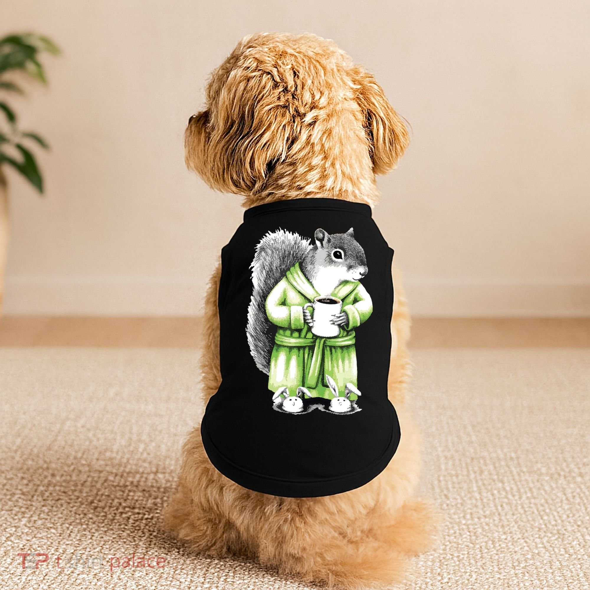 Squirrel Coffee Funny Coffee Drinking Squirrel Doggie Tank