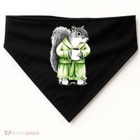 Squirrel Coffee Funny Coffee Drinking Squirrel USA-Made Doggie Bandana thumb 0