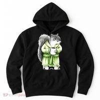 Squirrel Coffee Funny Coffee Drinking Squirrel Hoodie thumb 0