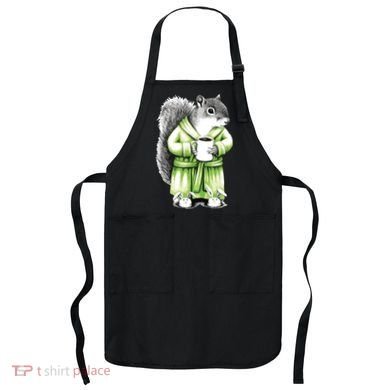 Squirrel Coffee Funny Coffee Drinking Squirrel Apron