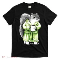 Squirrel Coffee Funny Coffee Drinking Squirrel T-Shirt thumb 0