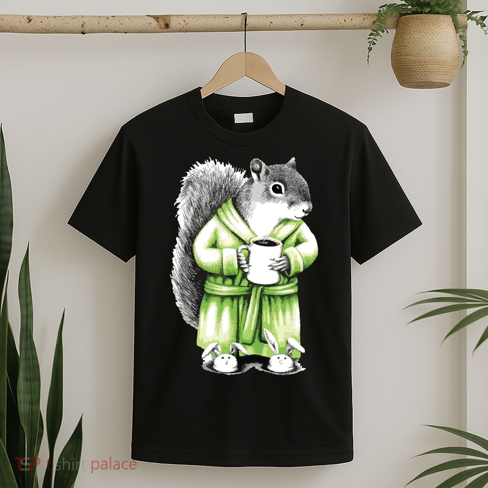 Squirrel Coffee Funny Coffee Drinking Squirrel T-Shirt