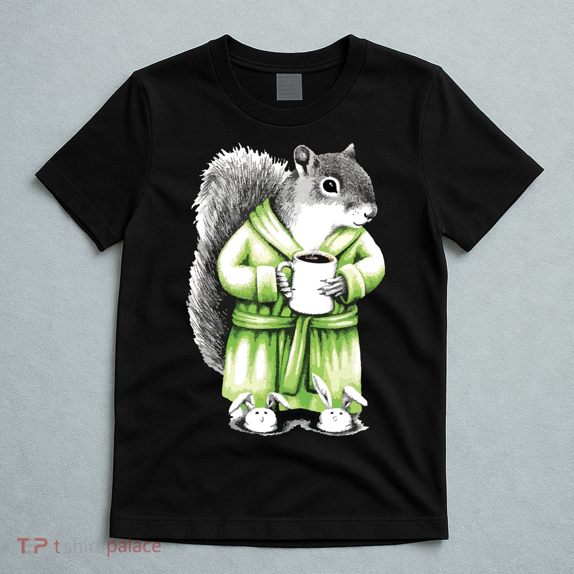 Squirrel Coffee Funny Coffee Drinking Squirrel T-Shirt