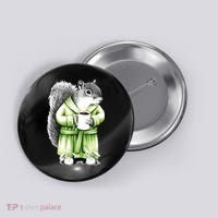 Squirrel Coffee Funny Coffee Drinking Squirrel Button thumb 0