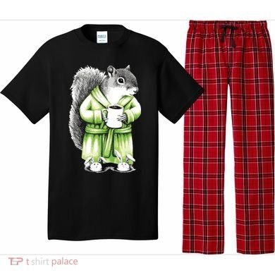 Squirrel Coffee Funny Coffee Drinking Squirrel Pajama Set