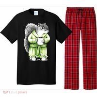 Squirrel Coffee Funny Coffee Drinking Squirrel Pajama Set thumb 0