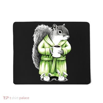 Squirrel Coffee Funny Coffee Drinking Squirrel Mousepad