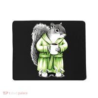 Squirrel Coffee Funny Coffee Drinking Squirrel Mousepad thumb 0