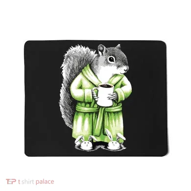 Squirrel Coffee Funny Coffee Drinking Squirrel Mousepad