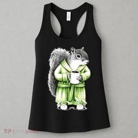 Squirrel Coffee Funny Coffee Drinking Squirrel Women's Tank Top thumb 3