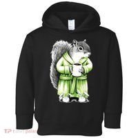 Squirrel Coffee Funny Coffee Drinking Squirrel Toddler Hoodie thumb 0
