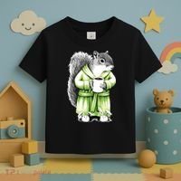 Squirrel Coffee Funny Coffee Drinking Squirrel Toddler T-Shirt thumb 3