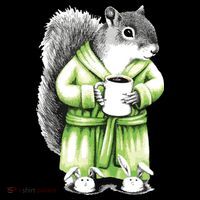 Squirrel Coffee Funny Coffee Drinking Squirrel Women's Long Sleeve Shirt thumb 2