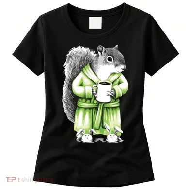 Squirrel Coffee Funny Coffee Drinking Squirrel Women's T-Shirt