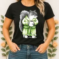 Squirrel Coffee Funny Coffee Drinking Squirrel Women's T-Shirt thumb 2