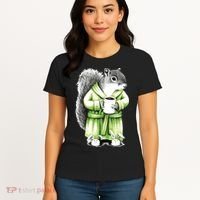 Squirrel Coffee Funny Coffee Drinking Squirrel Women's T-Shirt thumb 4