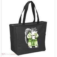 Squirrel Coffee Funny Coffee Drinking Squirrel Tote Bag thumb 2