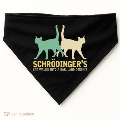 Schrodingers Cat Funny Science Gift Physics USA-Made Doggie Bandana
