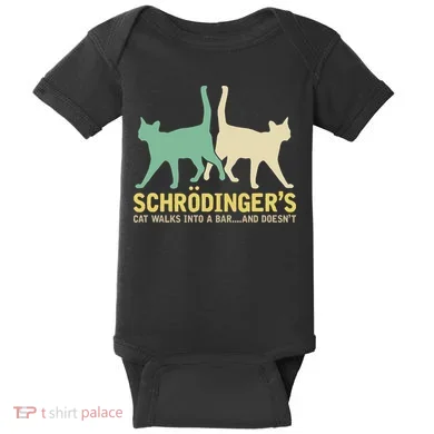 Schrodingers Cat Funny Science Gift Physics Baby Bodysuit