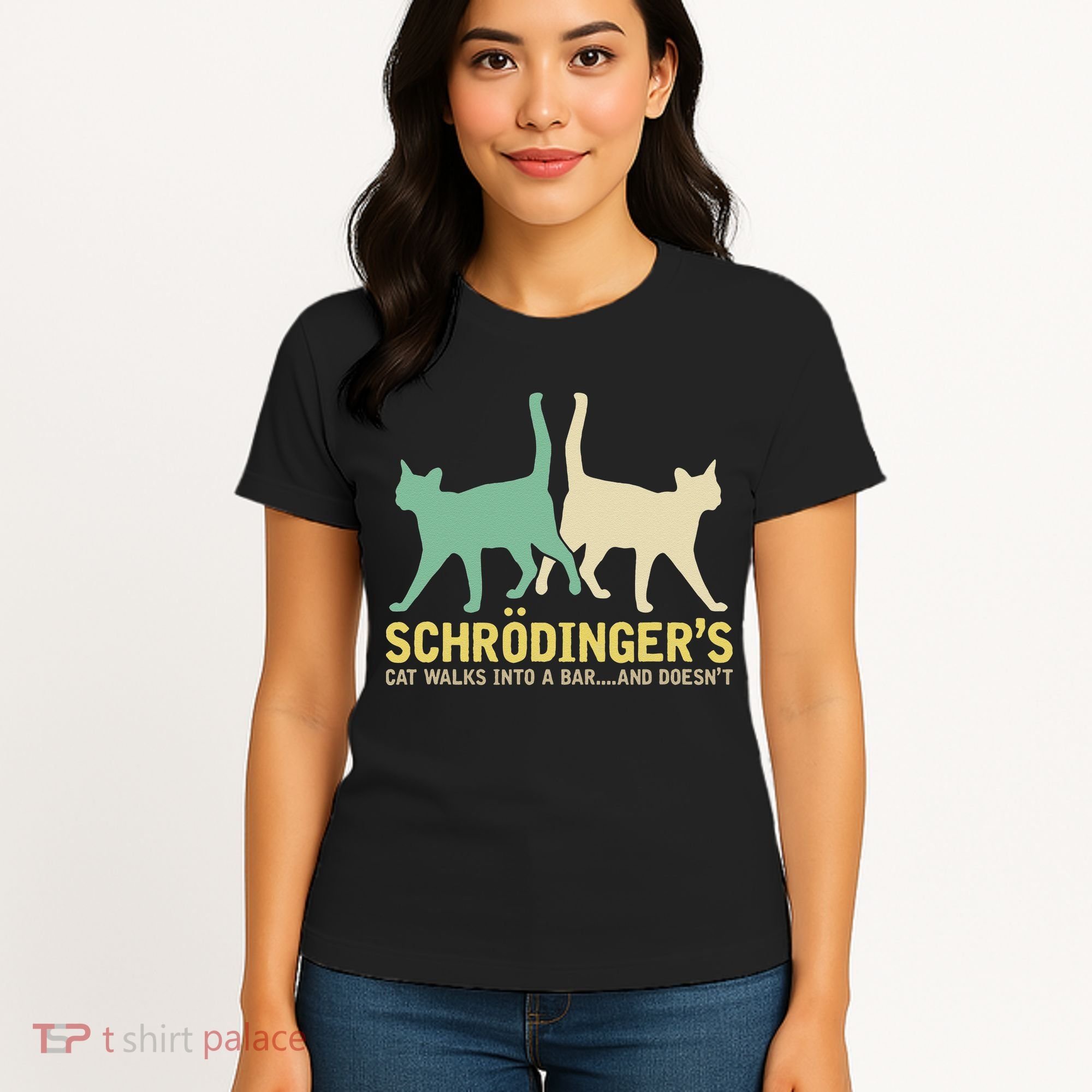 Schrodingers Cat Funny Science Gift Physics Women's T-Shirt