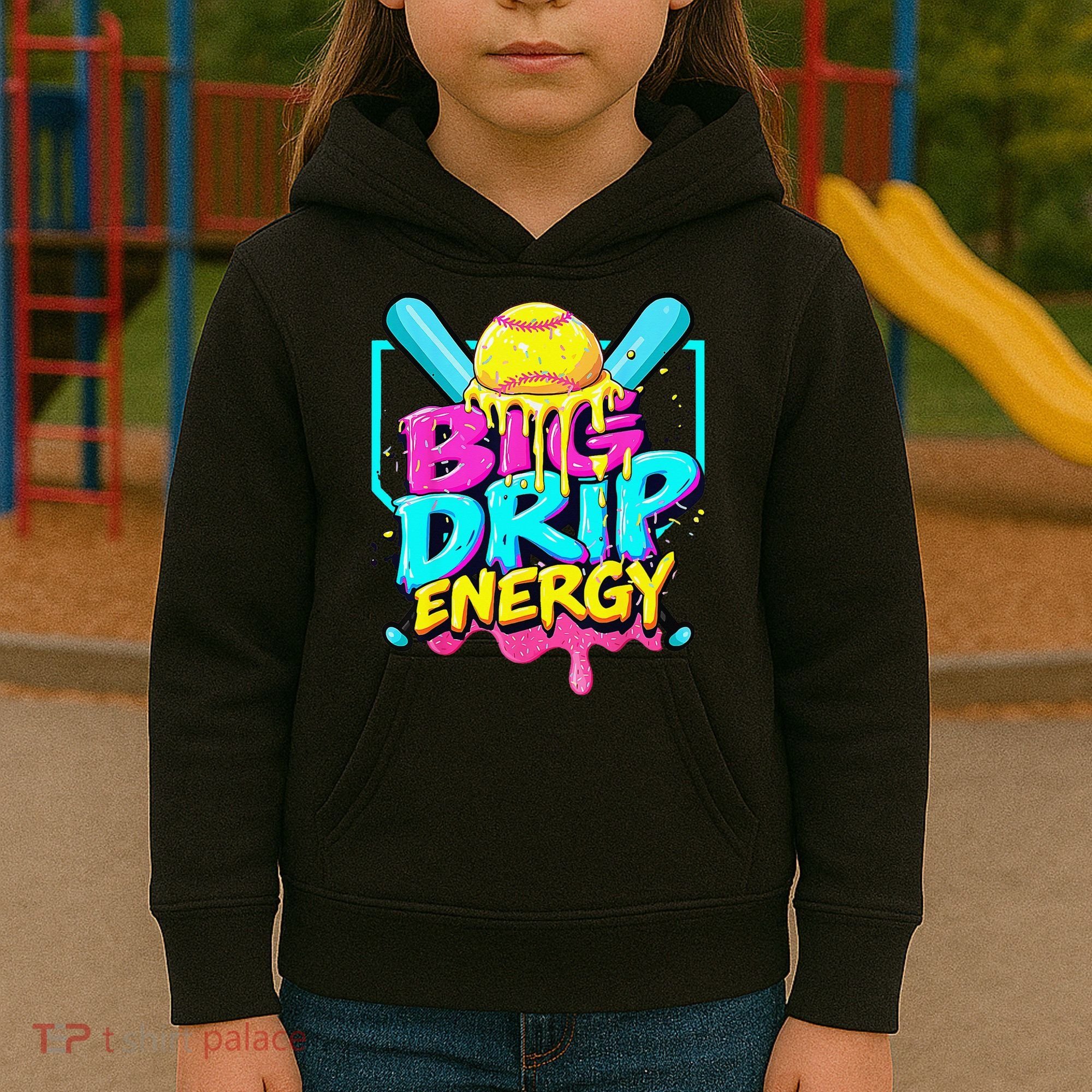 Softball Cute For Ice Cream Cute Softball Gift Kids Hoodie