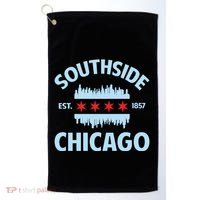 Southside Chicago Flag Skyline Great Gift Golf Towel thumb 0