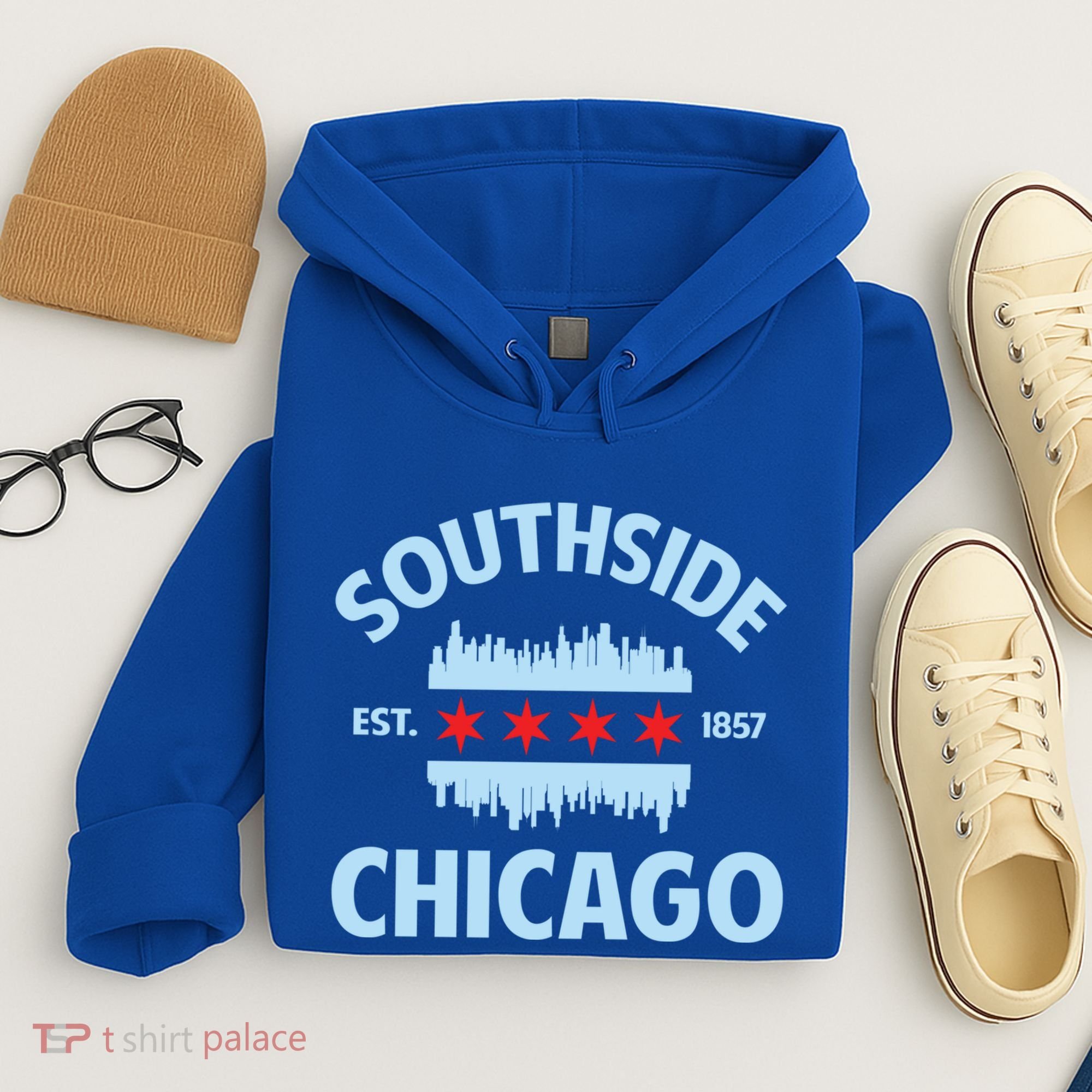 Southside Chicago Flag Skyline Great Gift Hoodie