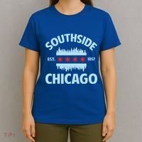 Southside Chicago Flag Skyline Great Gift T-Shirt thumb 4