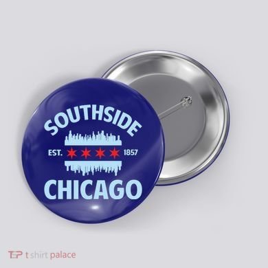 Southside Chicago Flag Skyline Great Gift Button