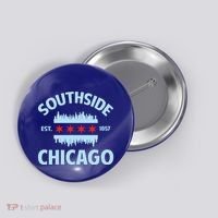 Southside Chicago Flag Skyline Great Gift Button thumb 0