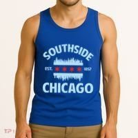 Southside Chicago Flag Skyline Great Gift Tank Top thumb 3