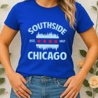 Southside Chicago Flag Skyline Great Gift Women's T-Shirt thumb 2